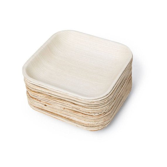 Palm Leaf Square Plates 6" Inch (Set of 100/50/25)